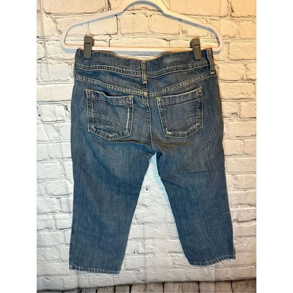 Old Navy Vintage Ultra Low Waist Capri Jeans 6 Regular - Picture 2 of 10